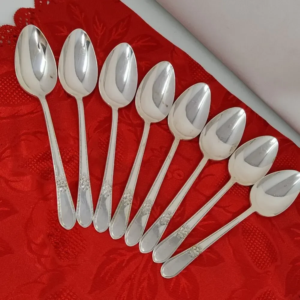 8X Tbsp Rogers Bros ADORATION International SilverPlate Table Spoons